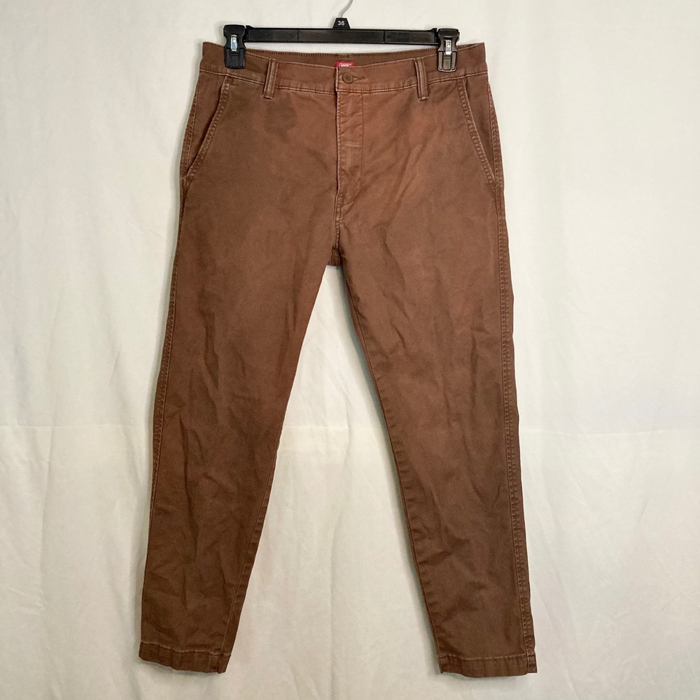 Levis XX Chino Standard Taper Brown Stretch Pants Mens 34x30 Utility Minimalist
